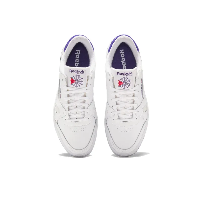 Reebok Lt Court Anti Slip Wear Resistant Low Top Skateboard Shoes Unisex White Blue-4