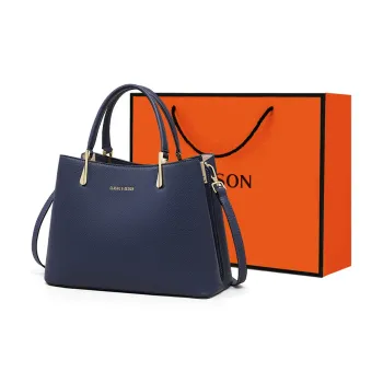 PT'SON Cow Leather Shoulder Bag Crossbody Bag Handbag Regular Women's Navy Blue