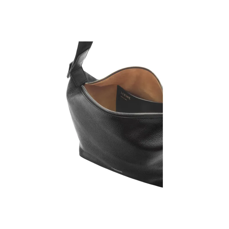 LOEWE Cubi Grained Calfskin Crossbody Bag Shoulder Bag Small Size Unisex Black-3