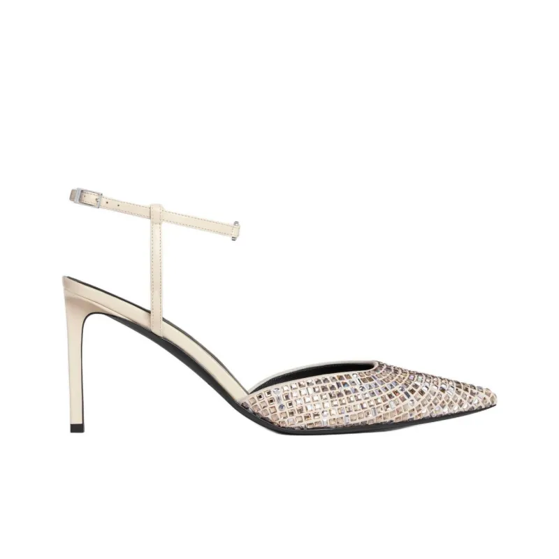 CELINE Kitten Slim Heel High Heels Women's Milk White-1