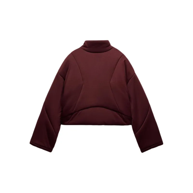 ZARA Puffer Jacket Women's Burgundy-1