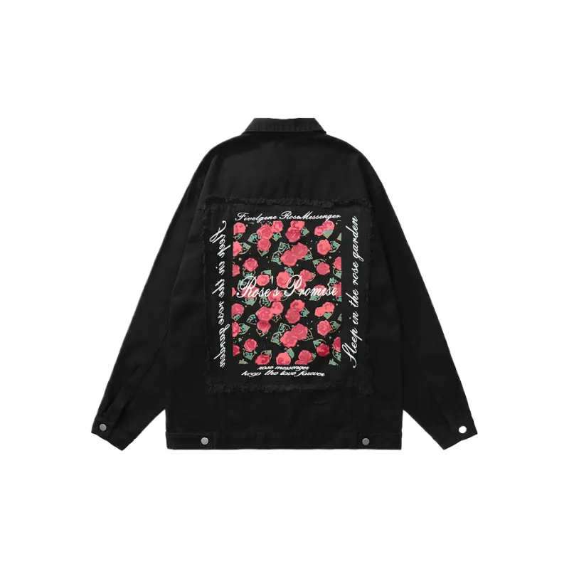 KUNZHUDAXIANG Denim Jacket Unisex Secret Night Black-1