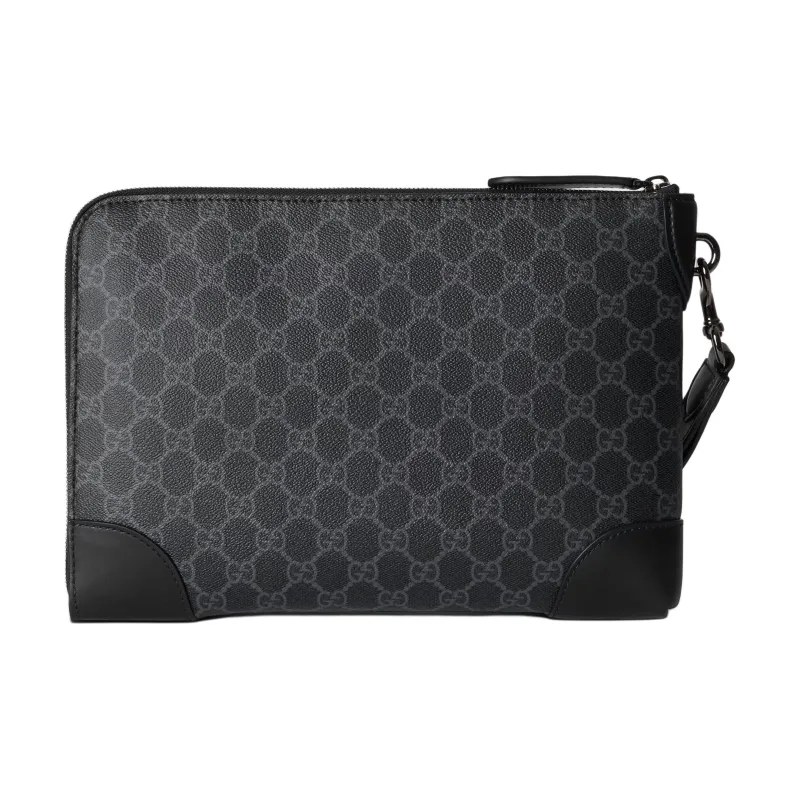 GUCCI GG Emblem Coated Material Clutch Small Size Men's Black-3