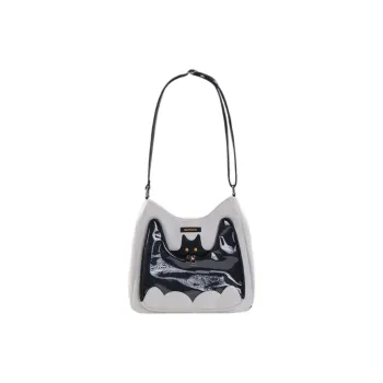 Holding Bamboo PU Crossbody Bag Unisex White & Black