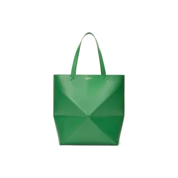 LOEWE Puzzle Fold Calfskin Tote Bag Shopping Bag Handbag Shoulder Bag XL Women's Tropical Green