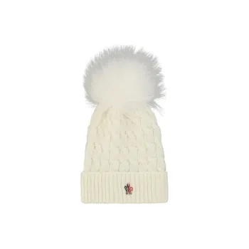 Moncler Cable Knit Pom Pom Beanie Hat