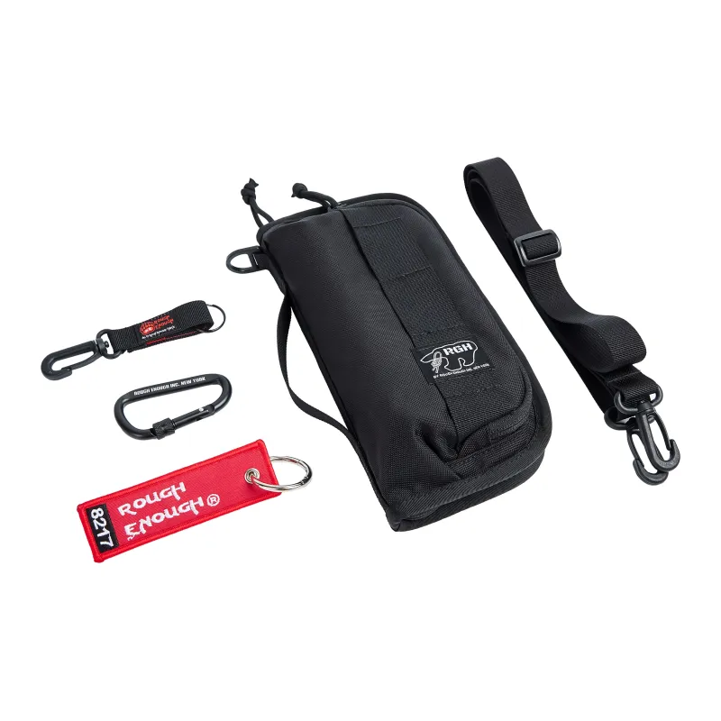 Rough Enough Nylon Document Storage Bag Passport Holder Regular Unisex Black-1