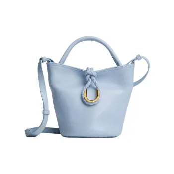 Bottega Veneta Cow Leather Bucket Bags Shoulder Bag Crossbody Bag Handbag Small Size Women's Moonlight Blue