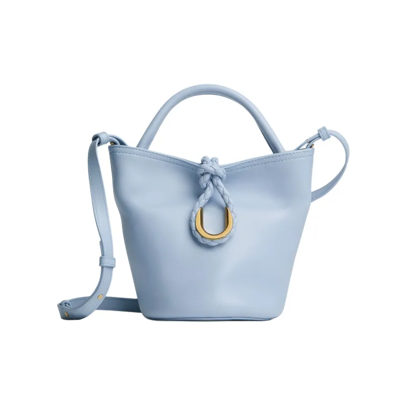 Bottega Veneta Cow Leather Bucket Bags Shoulder Bag Crossbody Bag Handbag Small Size Women's Moonlight Blue-0