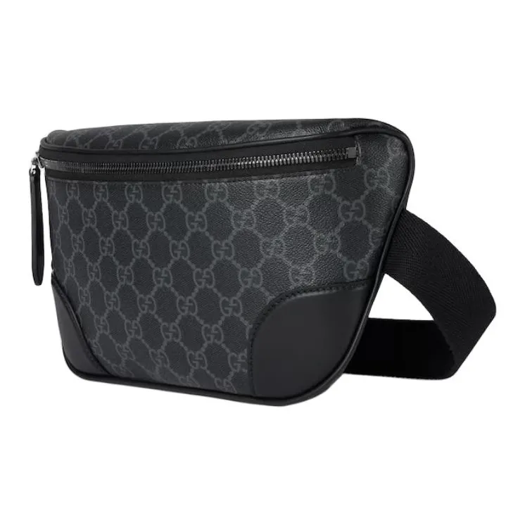 GUCCI GG Emblem Coated Material Fanny Pack Medium Size Men's Black-1