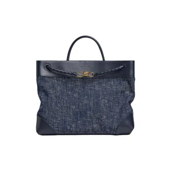 Bottega Veneta Andiamo Series Terry Denim Shoulder Bag, Crossbody Bag, Handbag Tubas Unisex Space Blue
