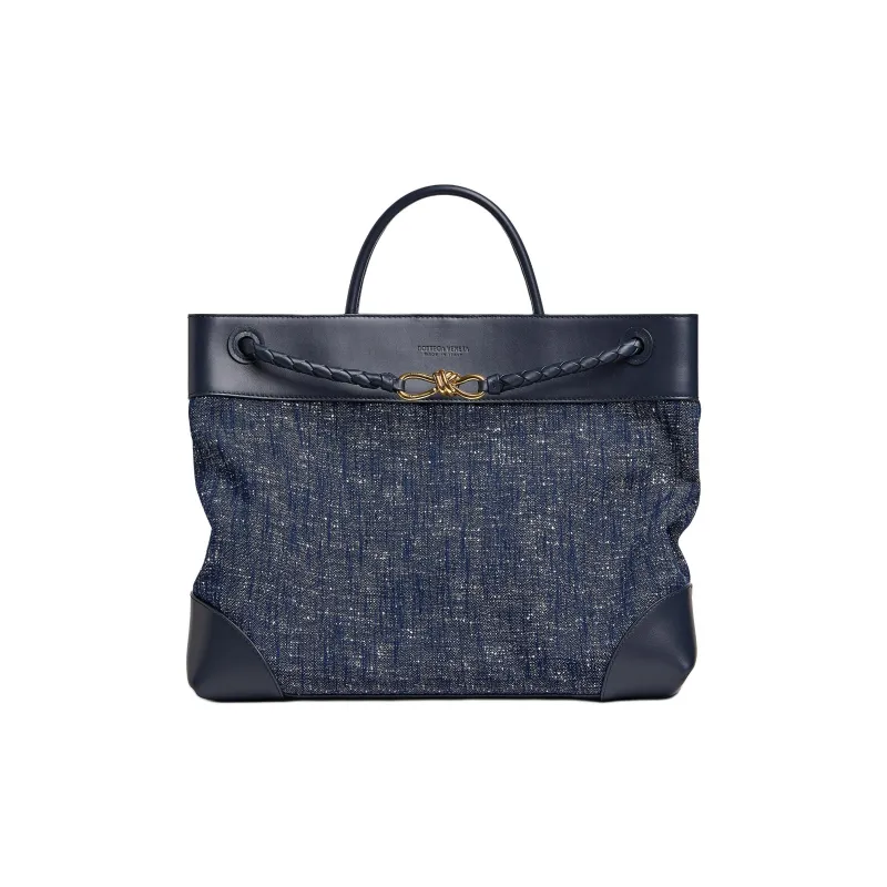 Bottega Veneta Andiamo Series Terry Denim Shoulder Bag, Crossbody Bag, Handbag Tubas Unisex Space Blue-0