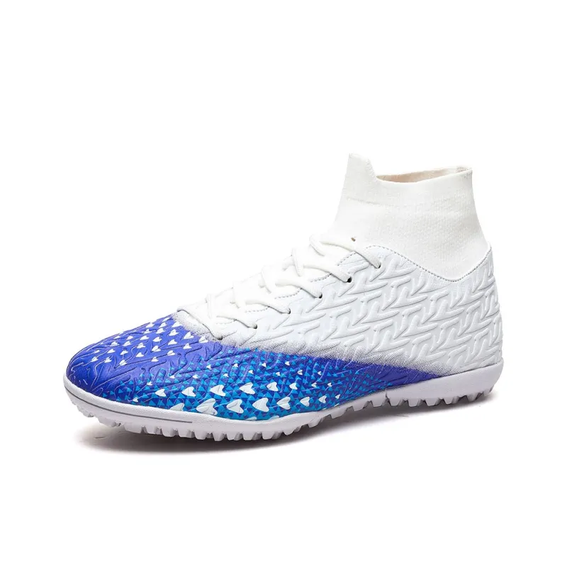OFFER AITR Soccer Shoes Unisex High Top Black/Blue/White-6