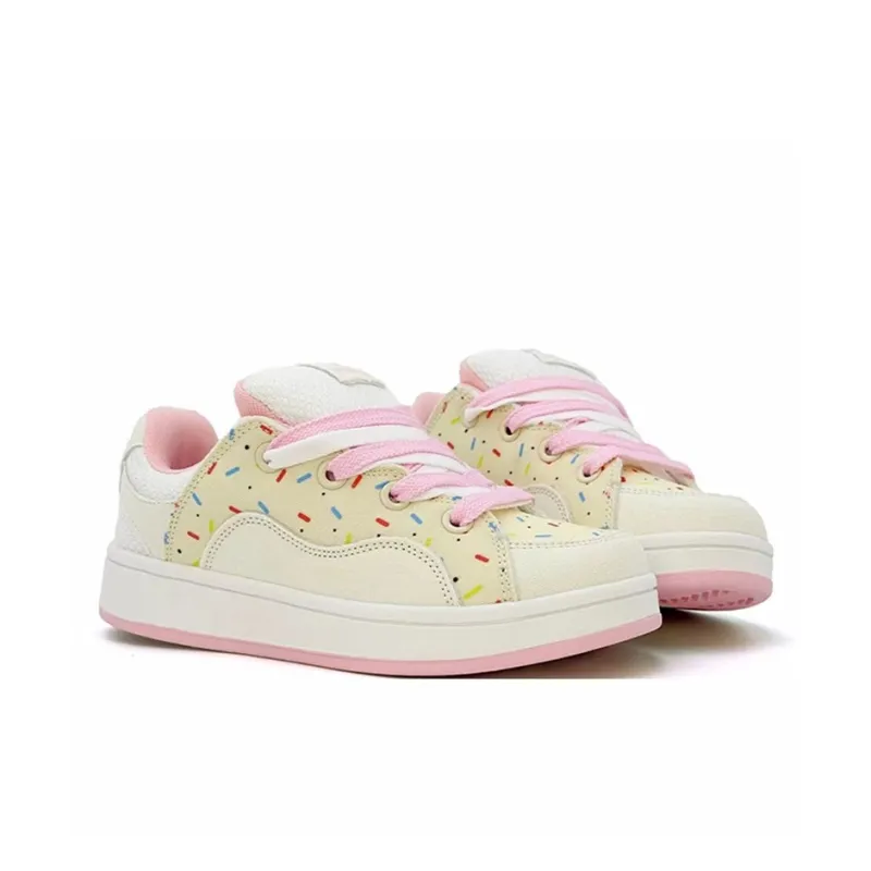 SHUXIAOBEI Anti-Slip Wear-Resistant Low-Top Skateboard Shoes Women's Sweetheart Pink-22
