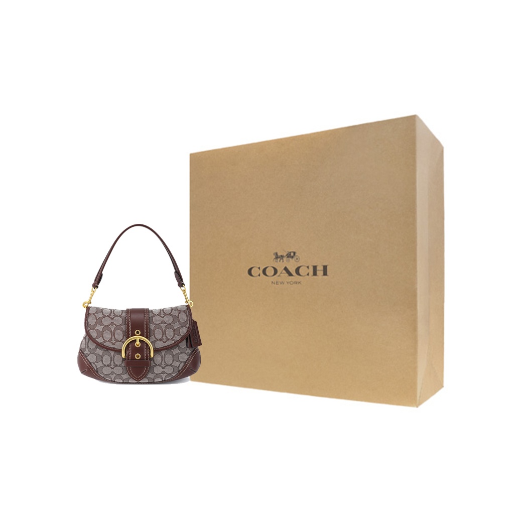 COACH Soho Fabric With Leather Crescent Bag Shoulder Bag