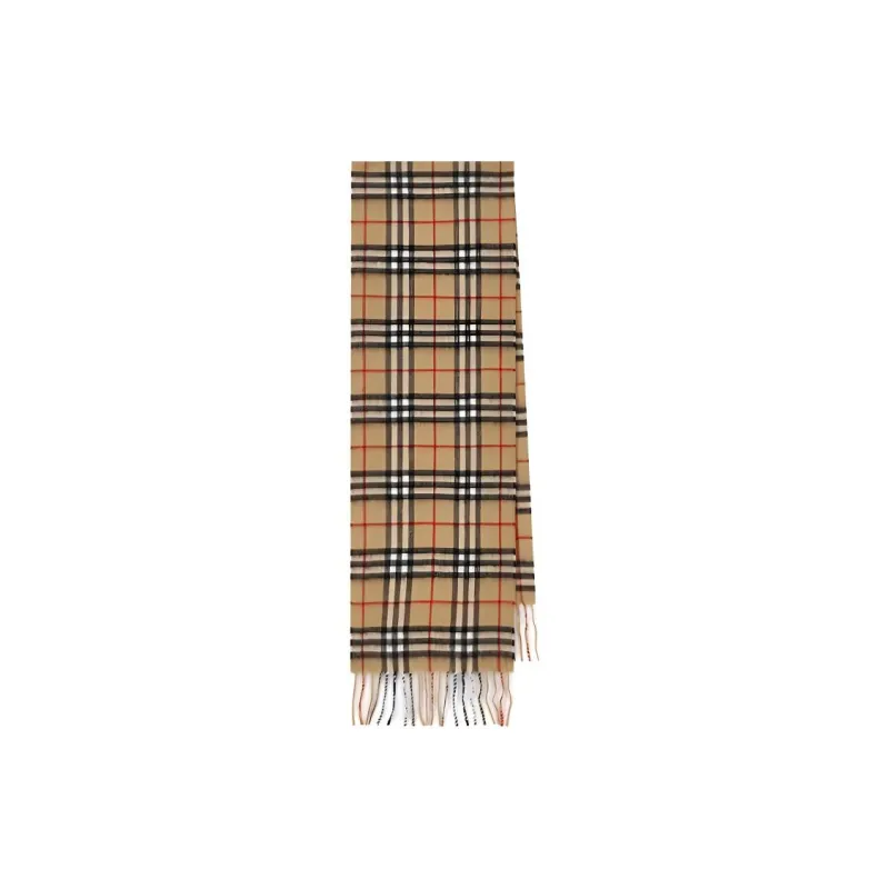 Burberry Checked Fringed Scarf-0