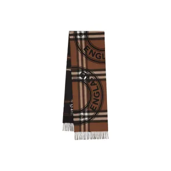 Burberry Logo Checked Fringed Scarf