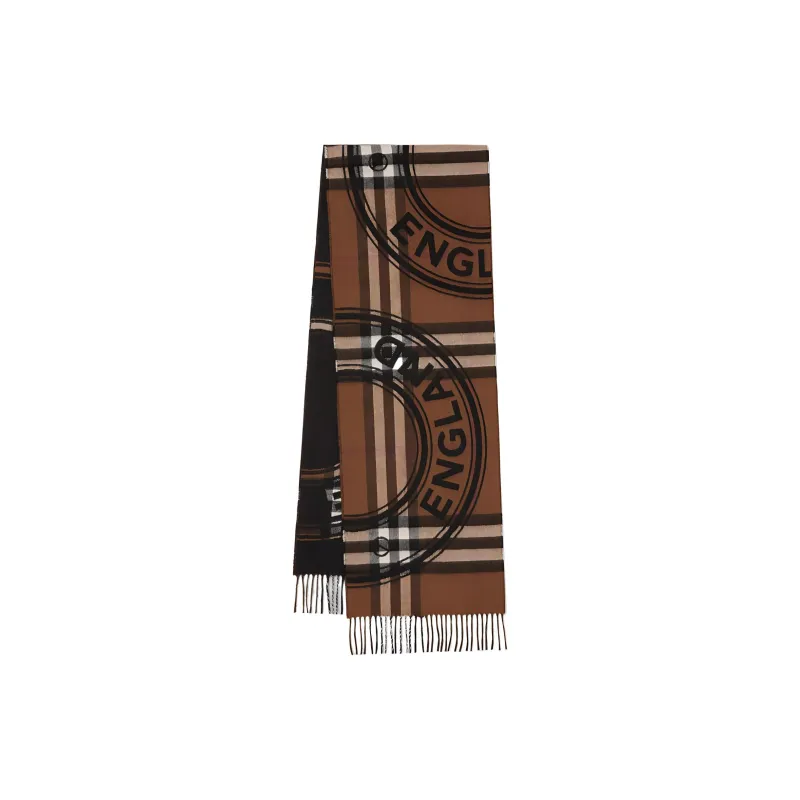Burberry Logo Checked Fringed Scarf-0