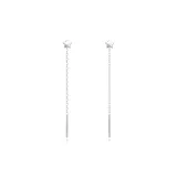 S999 Fine Silver[Five-Pointed Star Drop Earrings]