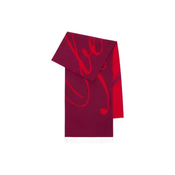 Burberry Knit Scarves Unisex Raspberry Red