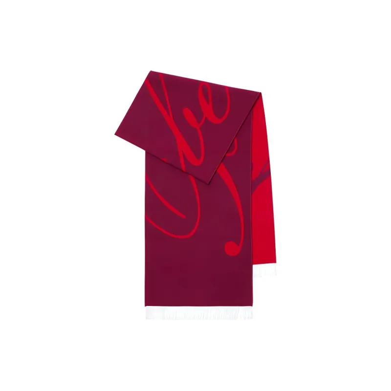 Burberry Knit Scarves Unisex Raspberry Red-0