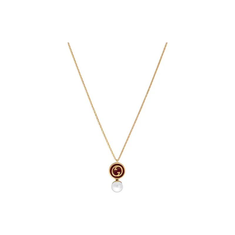 GUCCI Enamel, Metal, Glass, Pearl Necklaces Unisex Gold-0