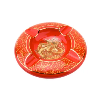 LUBINSKI Ceramic Ashtrays Red/Blue