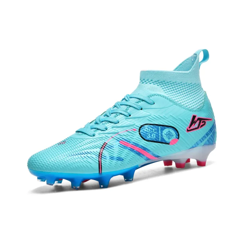 WEJIESS TF Rubber Broken Studs Soft Ground Firm Ground Anti-Slip Wear-Resistant Soccer Shoes Unisex-25