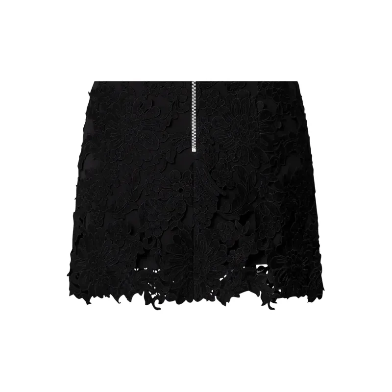 LOUIS VUITTON Floral Lace Mini Skirt-3
