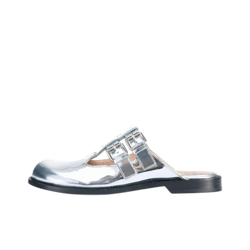 LOEWE Campo Closed Toe Slippers Women's Silver-0