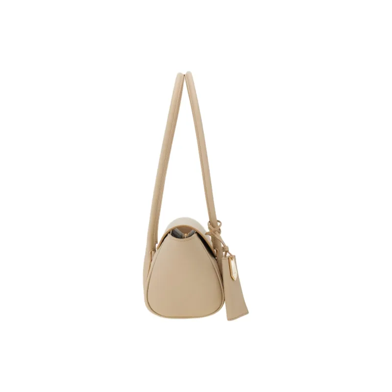 FERRAGAMO Hammered Calfskin Tote Bag, Shopping Bag, Shoulder Bag Trumpets Women's Stone Color-1