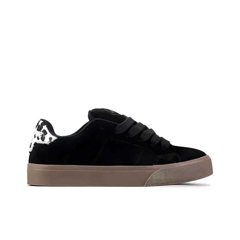 Slip Resistant Cushioning Lightweight Low Top Trendy Versatile Skateboard Shoes Women's Black Leopard Print Element-4