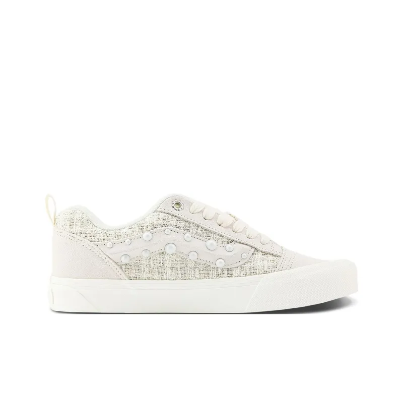 ZHANGQUANSHENIANXIANDING x Vans Knu Skool Anti Slip Wear Resistant Low Top Skateboard Shoes Unisex Ecru-1