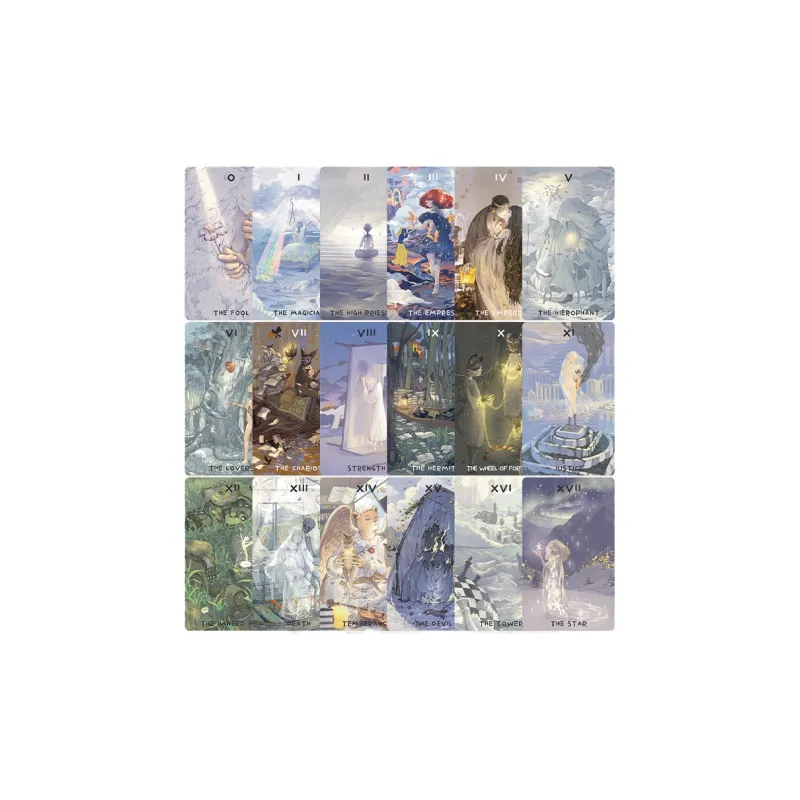WohStudios Tarot Cloud Mist Twin Vertigo Series Holographic Card Board Games-5