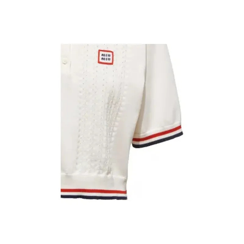 MIU MIU SS23 Polo Shirt Women's White-3