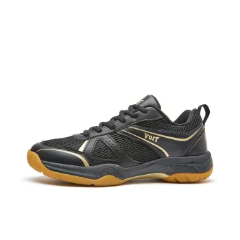 VOIT Cushioning, Breathable, Supportive Low Top Badminton Shoes Unisex Black Gold