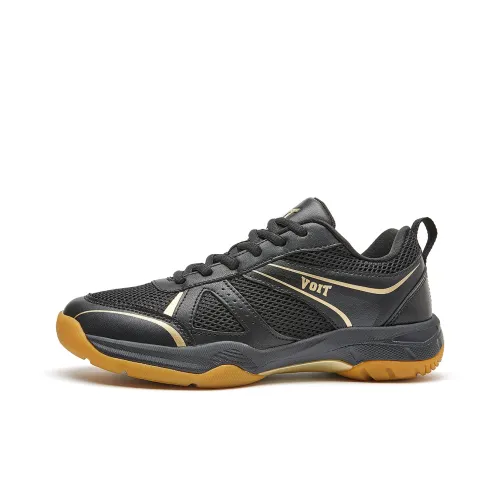 VOIT Cushioning, Breathable, Supportive Low Top Badminton Shoes Unisex Black Gold