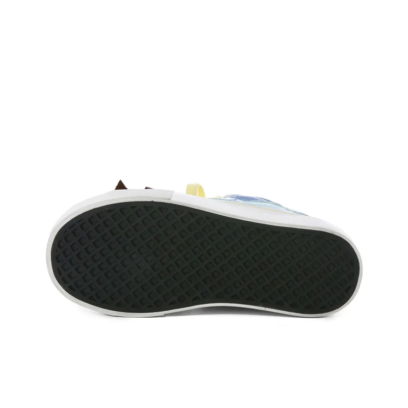 Cob Wear-resistant And Lightweight Low-Top Skateboard Shoes Women's Blue Yellow White-5