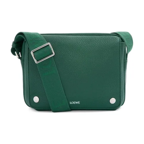 LOEWE Soft Grained Calfskin Messenger Bag Shoulder Bag Crossbody Bag Extra Small Men's Evergreen