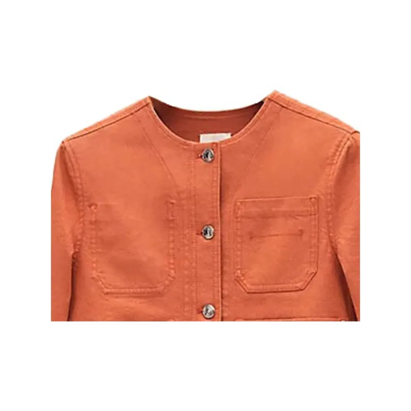 HERMES SS22 Denim Jacket Women's Orange-3