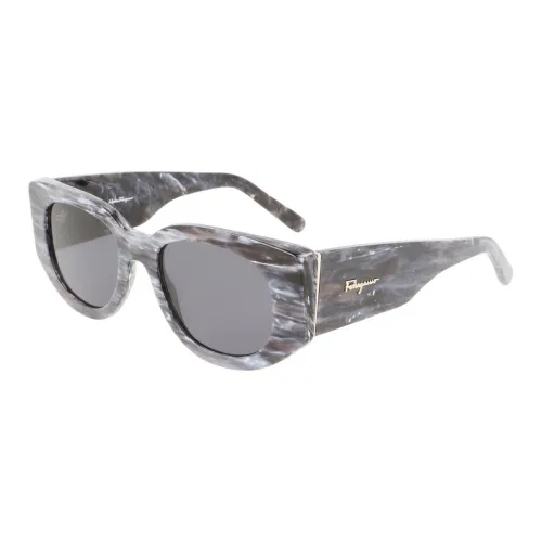 FERRAGAMO Acetate Metal Oval Sunglasses Women's Purple