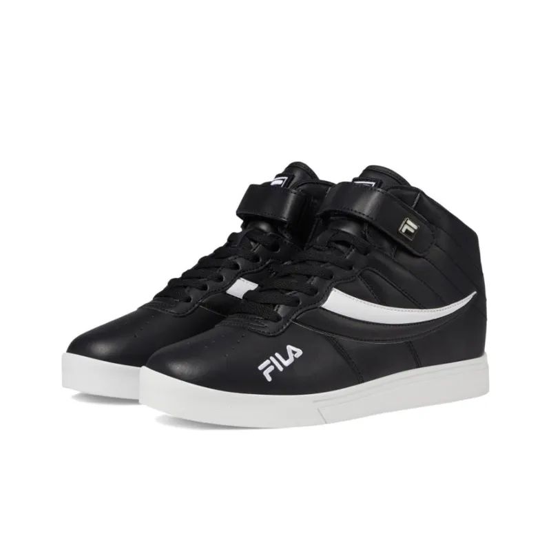 FILA Vulc 13 Anti-Slip Wear-Resistant Mid-Top Casual Shoes Men's Black White-1