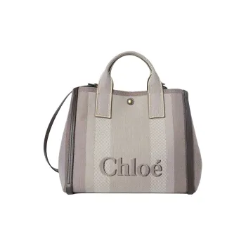 Chloe Cotton Tote Bag Shopping Bag Shoulder Bag Handbag Women's Col Brown