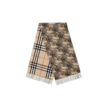Burberry Ekd Reversible Cashmere Scarf