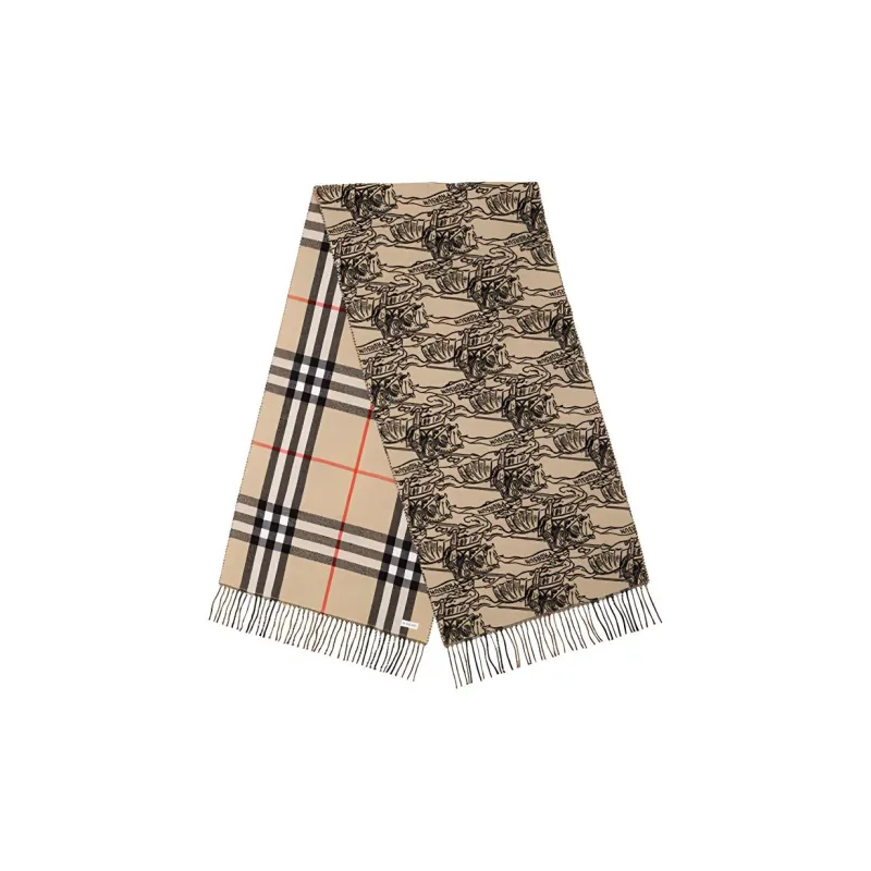 Burberry Ekd Reversible Cashmere Scarf-0