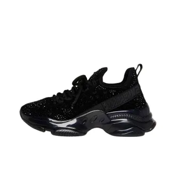 STEVE MADDEN Wear-Resistant Height Increasing Low-Top Chunky Sneakers Women's Black