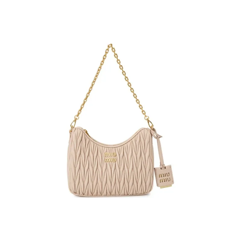 MIU MIU Sheepskin Crossbody Bag Shoulder Bag Women's Nude-1