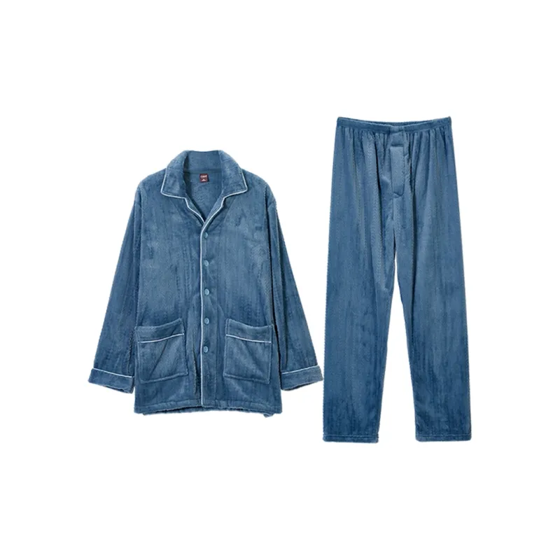 DAERLI Flannel Thickened Loungewear Set Men's-6