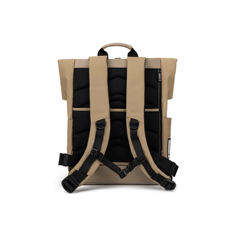 Subtle PU, Fabric Backpack Large Size Unisex Black/Brown/Green-2