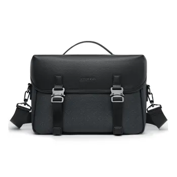 SEPTWOLVES Artificial Leather One Shoulder Briefcase Crossbody Bag QPL Regular Unisex Black